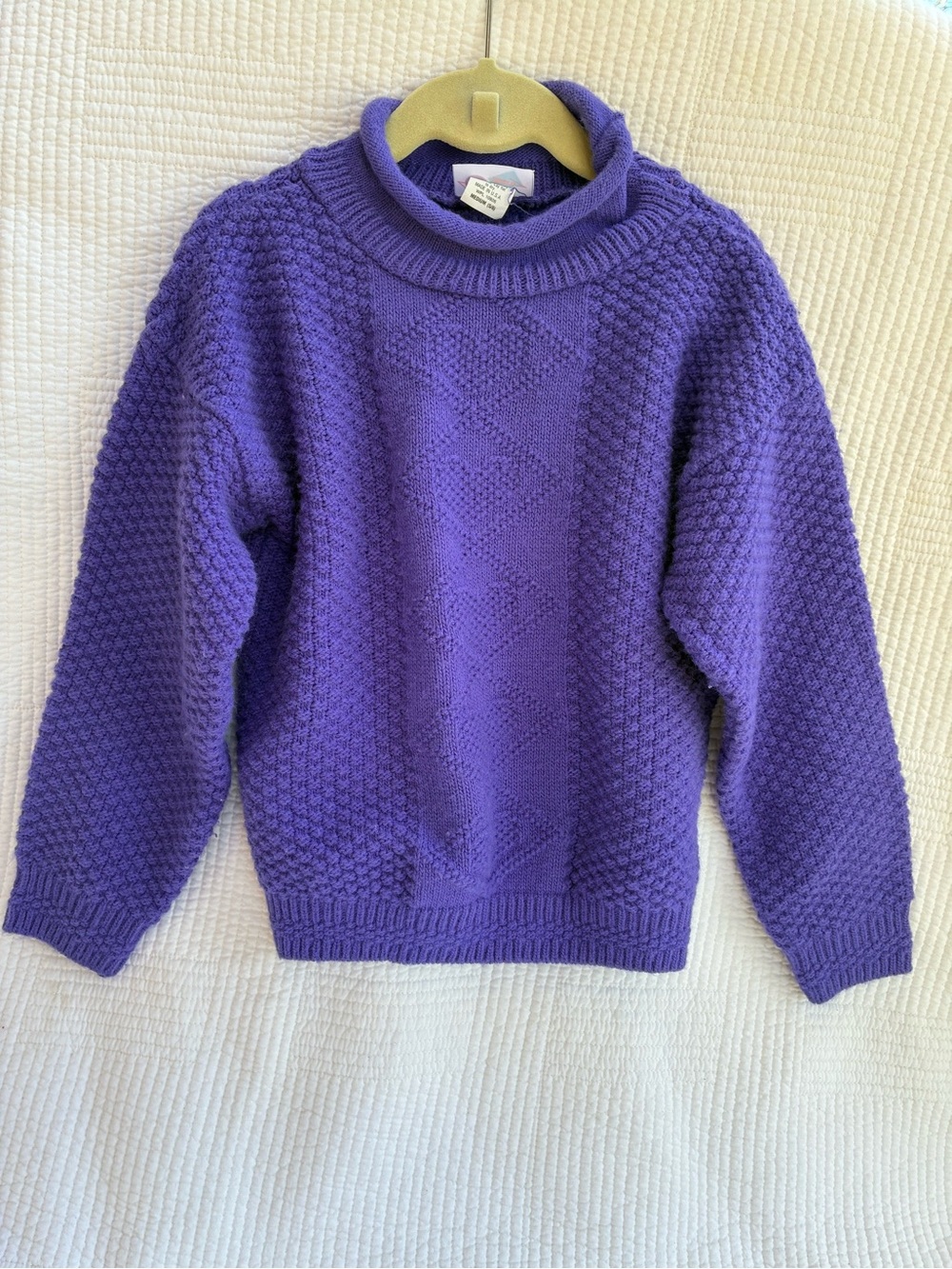 Vintage Cozy Purple Knit Sweater
